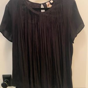 Anthropologie Dolan black pleated babydoll top-xl